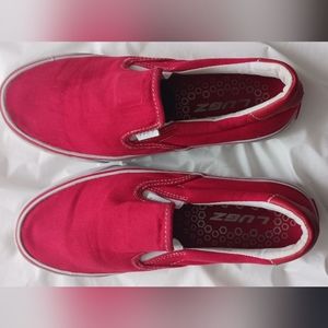 Lugz Canvas Slip-ons. Size  8.5, Red, also available in Blue DISCOUNTED SHIPPING